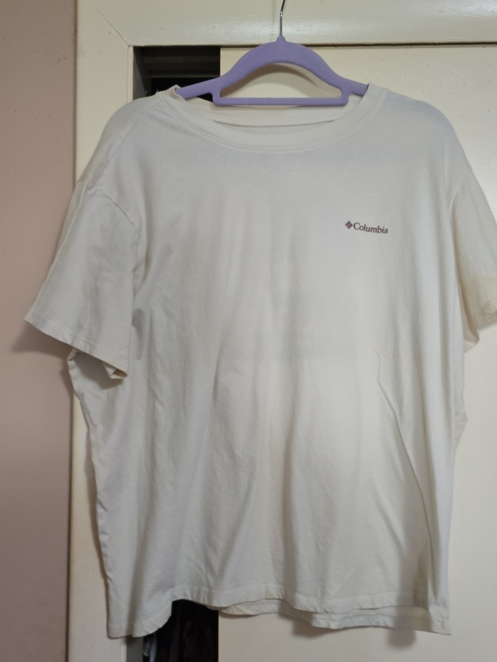 Columbia Womens Cream Short-Sleeve Logo Tee